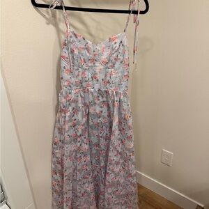 Lulu's Elegant Blue and Pink Dress